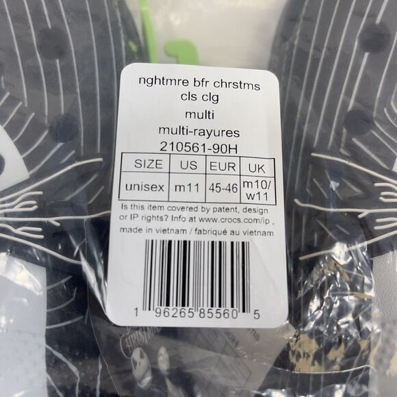 Crocs + Disney Nightmare Before Christmas Classic Clog M11/W13 Black & White - Picture 10 of 10